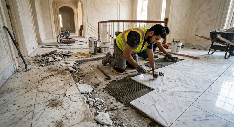 Marble Floor Replacement in Olathe, KS