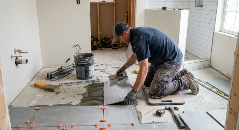 Restroom Floor Replacement in Alexandria, VA