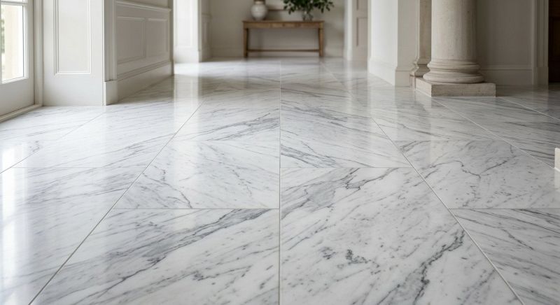 White Marble Tile Installation in Olathe, KS