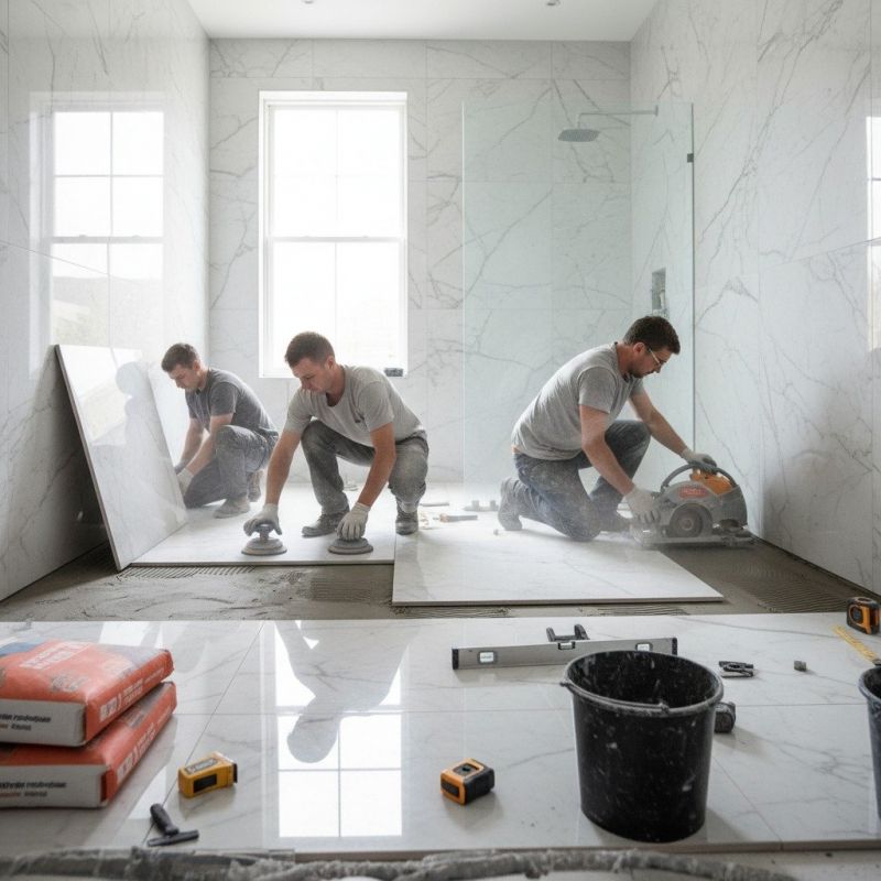 White Marble Tile Installation in Wilmington, NC